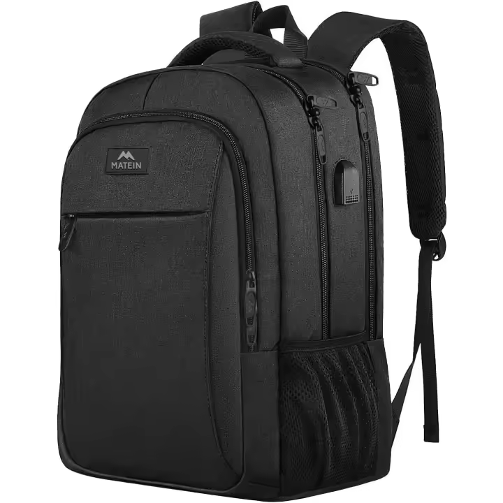 Mochipa Holder Mochipa Hombre Impermeable Mochipa Ordenador Portratil 15,6 Pulgadas Mochila Portatil with Puerto USB Mochila Antirrobo del Negocio Trabajo Diario Viaje Escolares - Negro - 1