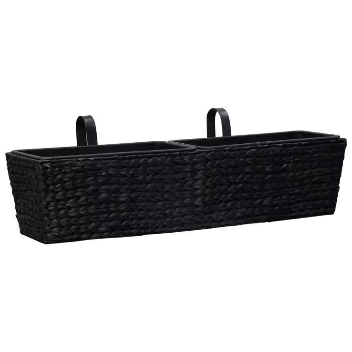 vidaXL Conjunto de jardineras 2 unidades jacinto de agua Color Marrón claro,  Marrón,  Negro y mas - 1