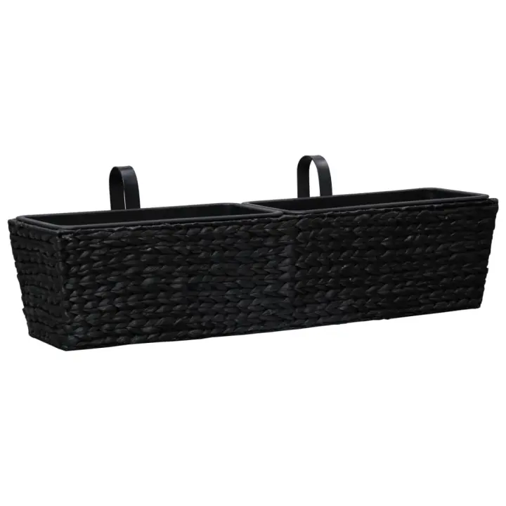 vidaXL Conjunto de jardineras 2 unidades jacinto de agua Color Marrón claro,  Marrón,  Negro y mas - 1