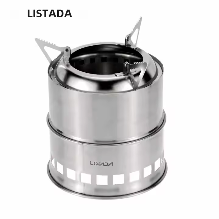 Estufa De Camping Lixada De Acero Inoxidable Para Leña Y Alcohol Estufa De Cocina Al Aire Libre Para Pícnic Y BBQ Viajes - 1
