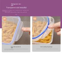 Caja De Almacenamiento Para Refrigerador Rectangular Sellada Con Tapa Contenedor De Alimentos Transparente Pila Superpuesta Microwaves - details 4