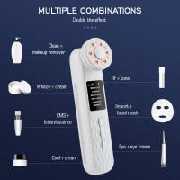 Instrumento de belleza ultrasónico con hielo, 7 modos, EMS, levantamiento y calentamiento, luz de color, vibración, masaje, introducción al instrumento - details 11