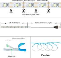 Tira De Luces LED USB DC 5V 2835 Blanco Blanco Cálido Para Iluminación De Fondo De TV Decoración De Hogar 1-5m Cadena De Luces - details 5
