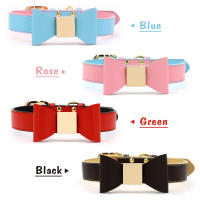 Collar De Cuero PU Para Perros Con Corbata Accesorio Lindo Para Pequeños Y Medianos Perros Y Gatos Collar Elegante Para Mascotas - details 2