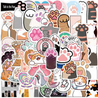 Pegatinas De Mano De Gato 61PCS Impresiones De Pata Divertidas Vinilo Impermeable Para Botella De Agua Portátil Diario Scrapbook - details 8