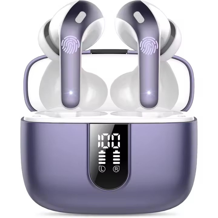 Auriculares Bluetooth, Auriculares Bluetooth 5,3, 4 Mic con Reducción de Ruido ENC, 50H con Graves, Cascos Inalambricos Bluetooth IP7 Impermeable, Carga rápida USB-C, Ajuste Cómodo - 1