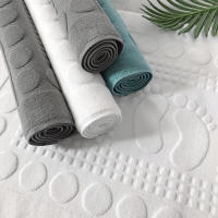 Toalla De Baño De Algodón 100% Blanca 50x80cm Antideslizante Para SPA Y Habitación De Hotel Toalla De Bañera Azul De Alta Calidad - details 1