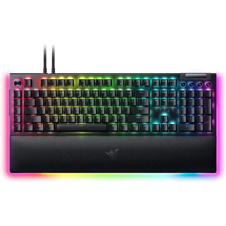 Razer Mechanical Gaming Keyboard BlackWidow V4 Pro RGB LED light, US, Wired, Black, Green Switches, Numeric keypad - 1