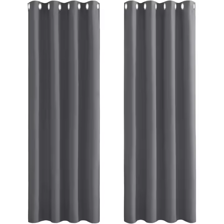 Cortinas Termicas Aislantes Frio y Calor Cortinas Opacas Dormitorio 2 Piezas 140x240 CM Blackout Curtains con Ojales Cortinas Grises Opacas Cortinas para Habitacion Salon/Comedor - 1