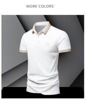 Camisa POLO Para Hombre Verano Moda Seda De Hielo Secado Rápido Manga Corta T-shirt Color Sólido Suelta Collar De Negocios Algodón Puro Top - details 10