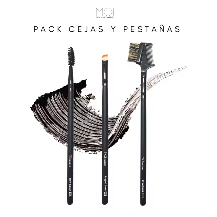 Brochas de maquillaje Pack 3 brochas para cejas y pestañas – Pinceles de maquillaje - 1