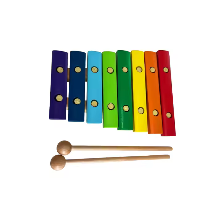 Xilofón De Madera Con 8 Notas Instrumento Musical De Madera Incluye 2 Palillos De Madera Teclas Coloridas Pequeño Xilofón - 1
