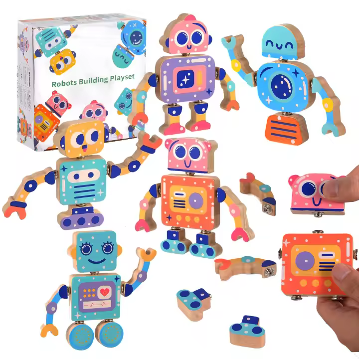 Bloques de construcción Montessori, juegos de construcción con Broches, juegos de Aprendizaje de Madera, Regalos para niños de 3 años - 1
