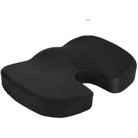 Cojín de espuma viscoelástica BeauErgo FS, ergonómico, para asiento de coche, oficina, 45 x 35 x 7 cm, cojín para el coxis - 1