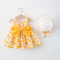 Ropa De Bebé Para Verano Vestido De Playa De Algodón Con Suspensión Para Niña + Sombrero De Sol Vestido De Princesa 2 Piezas - details 10