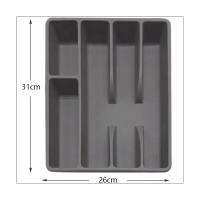 Organizador de cajones de cocina, soporte para cubiertos, bandeja de plástico - details 6