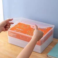 Caja De Almacenamiento Multifuncional Para Escritorio De Oficina Y Hogar Capacidad Grande Para Papel A4 Organizador Ecológico De Plástico Transparente - details 0