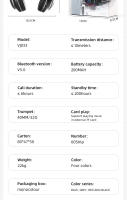 Auriculares inalámbricos, auriculares inalámbricos con graves profundos, auriculares plegables ligeros con micrófono incorporado, compatibles con cable de audio de 3.5 mm, teléfono móvil, auriculares para Sets - details 16
