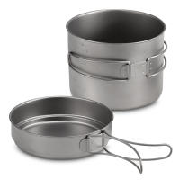Juego De Cocina De Camping De Titanio 1100ML / 1600ML Con Manija Plegable Taza Y Olla Super Ligera Para Exterior - details 2