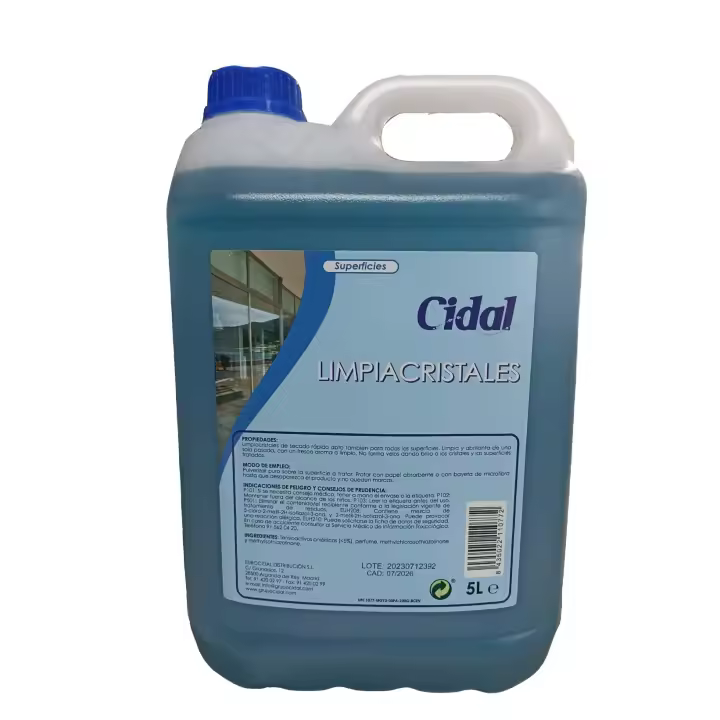 CIDAL LIMPIACRISTALES 5L - Limpieza Rápida y Sin Huellas - 1