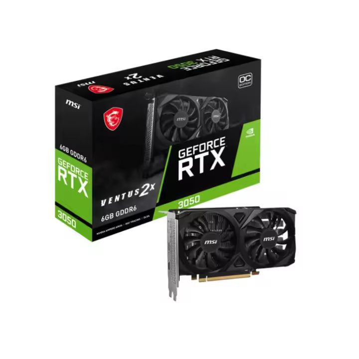 Tarjeta Gráfica MSI GeForce RTX 3050 VENTUS 2X E OC 6GB GDDR6 - 1