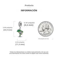 Encanto De Colgante De Árbol De Familia Platinado En Plata Para Pulsera De Bangle Y Collar DIY Regalo Con Doble Vuelo Aéreo - details 63