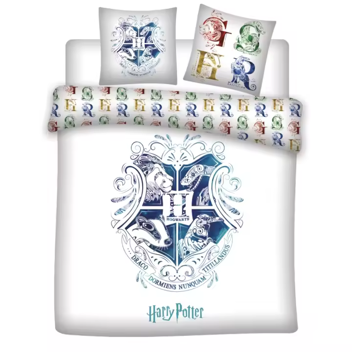 FUNDA EDREDÓN ESCUDO HOGWARTS BLANCO 240X220CM - 1