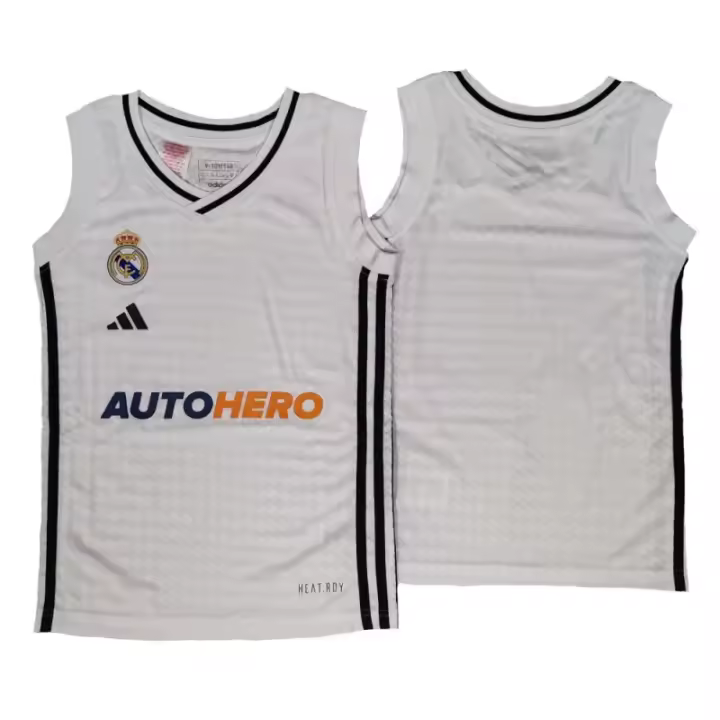 Camiseta Real Madrid Baloncesto Junior Primera Equipacion Blanca Adidas 2024-25 - 1
