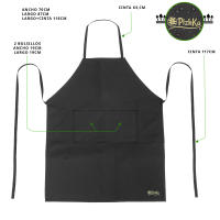 Pizhka KIT de 3: Delantal Cocina Hombre Grande Corpulento  + Guante Horno Barbacoa + 3 Utensilios Parrilla BBQ Set (Hardy) - details 0