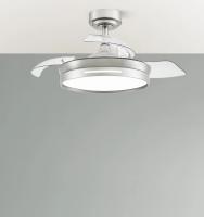 FABRILAMP ALTA GAMA Ventilador Dc 48w Micenas Color Blanco,Niquel,Negro,Cuero 3asp.91d 6vel 4800lm 3000-4500-6000k Remoto+Regulables intensidad+memoria+temporiz 25 Incluye mando a distancia y dos tijas de 10 y 25 centímetro CALIDAD DE CONFIANZA - details 1