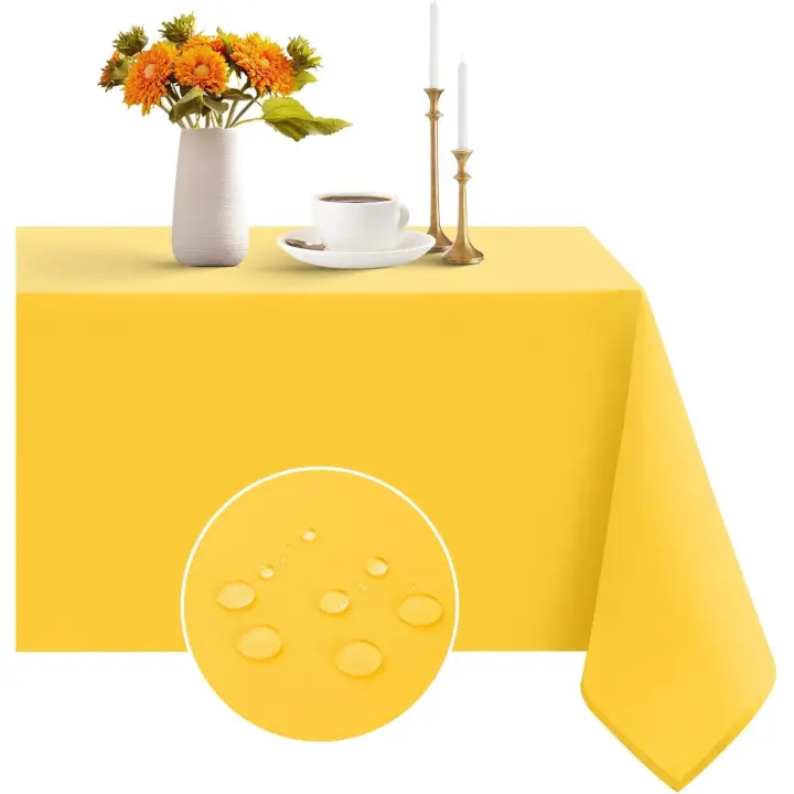 Mantel de PVC 100% impermeable, rectangular, a prueba de derrames de aceite, resistente a las manchas, manteles de plástico para cocina, comedor, fiestas, 54 x 108 pulgadas, color borgoña - 1