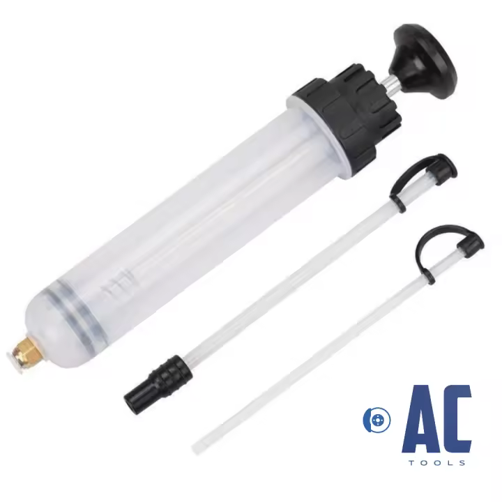 AC Tools Jeringa de doble tórica para extraer o rellenar aceite y líquidos para vehículos 500ml profesional - 1