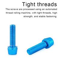 Juego De 6 Tornillos De Acero Inoxidable Para Manillar De Bicicleta Compatible Con Bicis De Carretera Y Montaña Titanio Aleación M5*18 - details 2