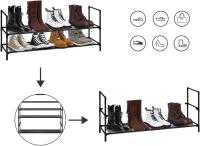 T-LoVendo Zapatero de 2 Alturas Organizador para 8 Pares de Zapatos y Bolsos - Estructura de Metal - Baldas de Tela - 99,5x41x28cm - Estantería Abierta - Recibidor, Entrada - details 0