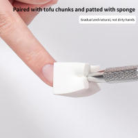 20/50Pcs Cubos De Tofu Gradient Uñas Esponjas Herramienta De Polvo De Esmalte De Uñas Con Cuatro Uñas De Acero Inoxidable Clip - details 2