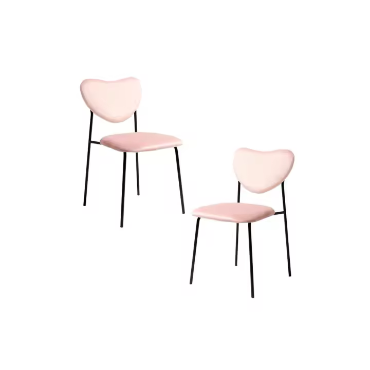 Pack 2 Sillas Cora Black Terciopelo - Rosa - 1
