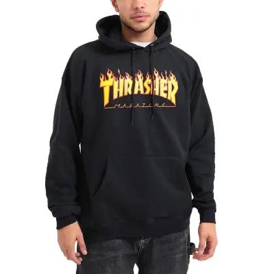 Sudadera Thrasher Flame Logo llamas negra HOTHRFLALO-BLK - 1