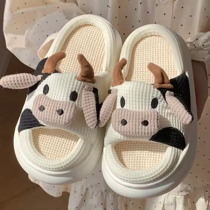 Nuevos Pantuflas De Hombre De Lino Cómodas Y Moda Con Diseño De Patrón Suave Para Niñas Casuales Y Transpirables Tallas Desde 20cm Hasta 25cm - 1