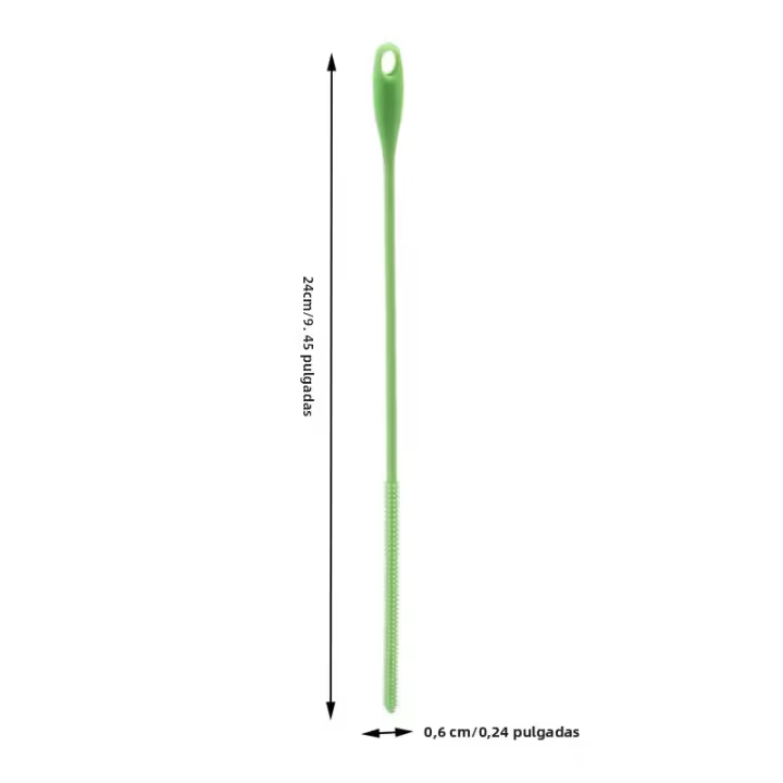 Cepillo De Silicona Para Botellas Y Frascos Largo Extra Y Flexible De 6/8mm Cepillo De Limpieza Reutilizable De Grado Alimenticio Para Cocina - 1