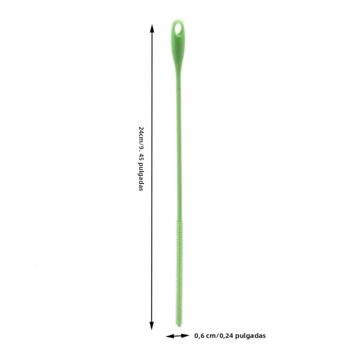 Cepillo De Silicona Para Botellas Y Frascos Largo Extra Y Flexible De 6/8mm Cepillo De Limpieza Reutilizable De Grado Alimenticio Para Cocina - 1