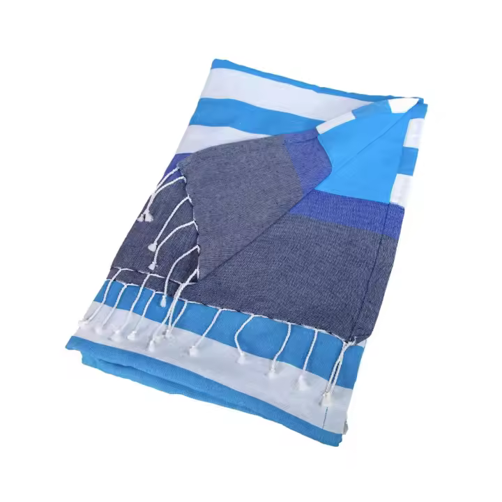 SUN & SURF Pareo Rayas Kikoy Con Rizo 90X170CM Doble Textura - Toalla Resistente Playa Sol y Piscina - 1