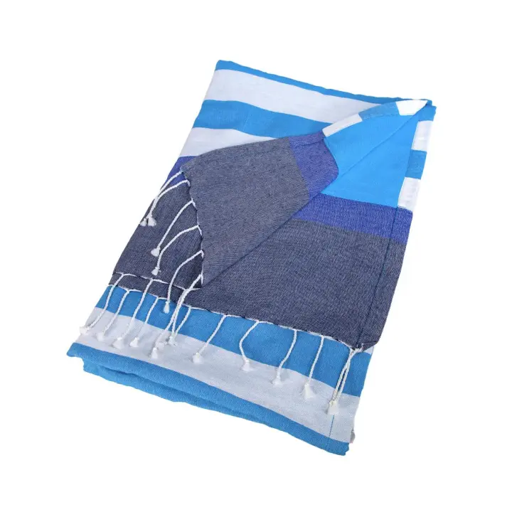 SUN & SURF Pareo Rayas Kikoy Con Rizo 90X170CM Doble Textura - Toalla Resistente Playa Sol y Piscina - 1