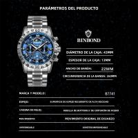 Reloj De Hombre Impermeable Con Cronógrafo Y Dial 3D De Estrella Galáctica Luminosa De Acero Inoxidable Para Regalo De Cumpleaños - details 4
