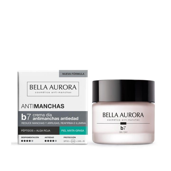 Bella Aurora B7 Crema Antimanchas y Antiedad SPF 20 | Reduce Manchas y Arrugas | Control de Brillos y Sebo | Piel… — oferta en Miravia