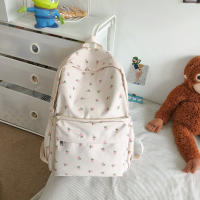 Mochila De Moda Yogodlns Para Mujer Floral Impermeable De Nylon Gran Capacidad Estudiante Escuela Viaje Para Adolescentes - details 13