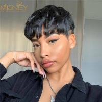 Pelucas De Cabello Humano Bob Corto Natural Color Brasileño Remy Peluca De Corte Pixie Para Mujeres Negras Misney - details 5