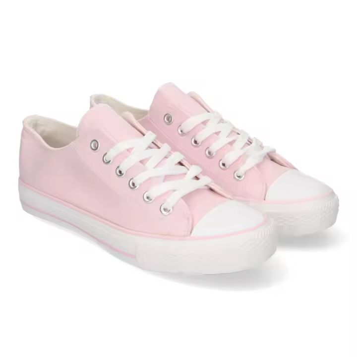 PuntoSalao Zapatillas planas de lona cómodas para mujer color pink FG-2913 - 1