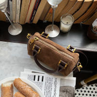 Bolso De Hombro Pequeño En Cuero Sintético Marrón Estilo Coreano Retro Casual Bolso Cruzado Para Mujer Con Cierre De Cremallera - details 13