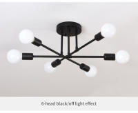 Lámpara De Techo LED Retro Industrial Con 6 Cabezas Material Hierro Trabado Luz Moderna Para Sala De Estar Decoración E27 - details 12