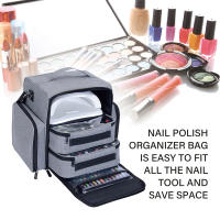 Organizador De Esmaltes UOZL Grande Con Capacidad Para 60 Botellas Y Lámpara De Arte De Uñas Grande Viene Con 2 Bolsas Independientes Material De Poliéster Estilo Casual - details 0